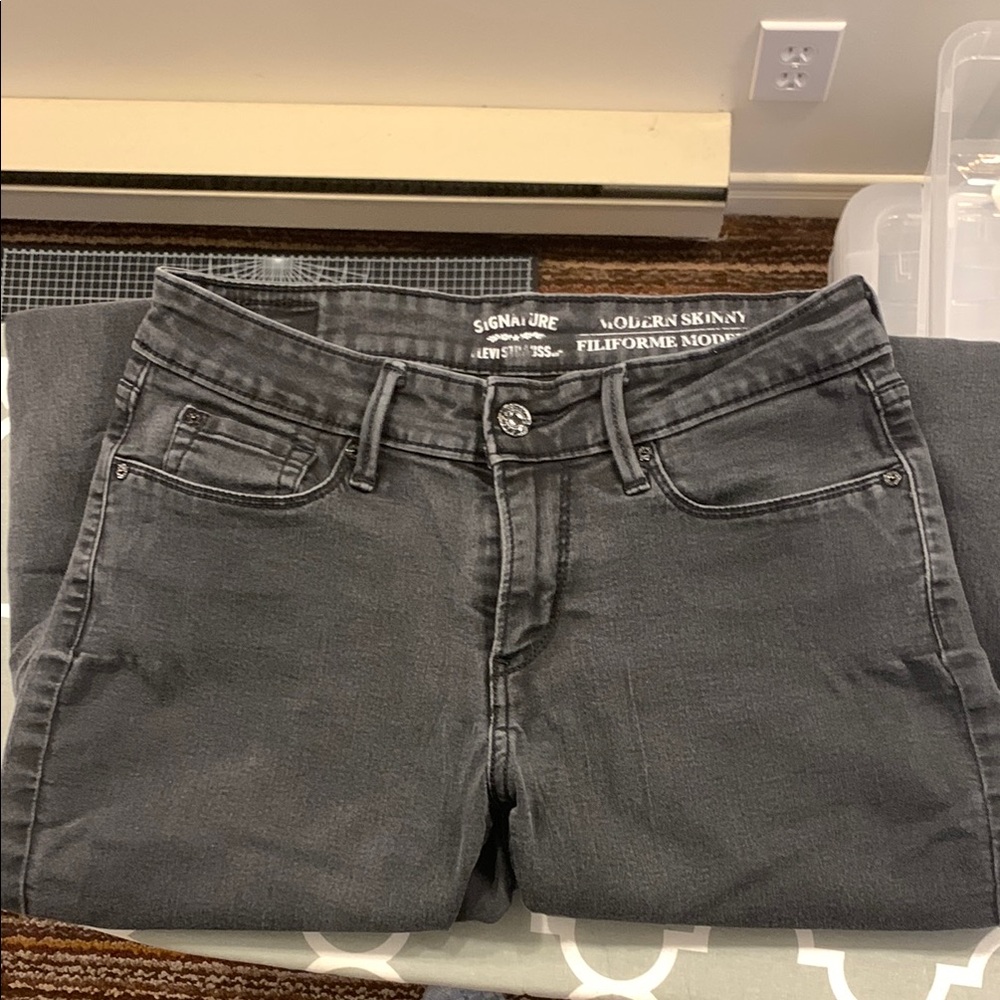 Dark Grey Levi Modern Skinny Jeans